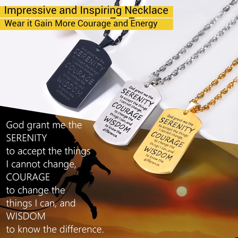 PROSTEEL Black Cross Pendants Necklaces Dogtag Men Jewelry Inspirational Bible Verse Jewelry Military Dog Tag - Image 3